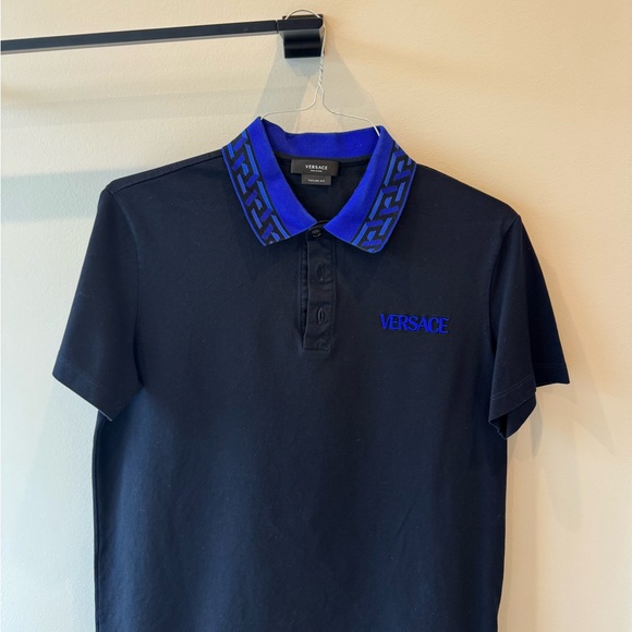 Versace Other - Versace Men's Black and Blue Polo Shirt